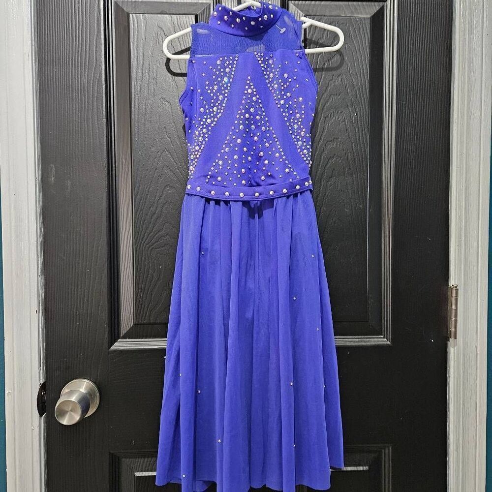 Weissman NWOT child small semi custom blue lyrical dress costume solo gorgeous
